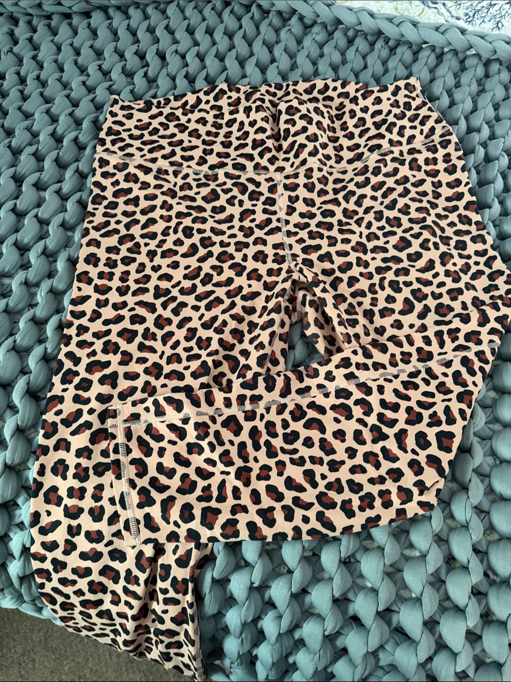 Fabletics Leopard Print Leggings in Tan, Black, Brown